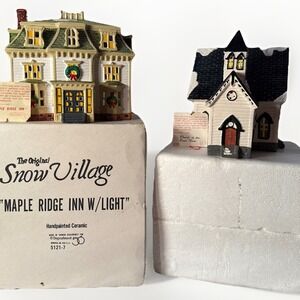 Dept 56 Original Snow Village Maple Ridge Inn & Church of the Open Door 1988